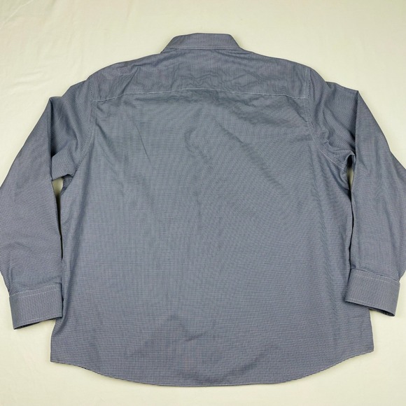 UNTUCKit Mens XXXL Blue White Houndstooth Wrinkle Free Cotton Button Down Shirt - Picture 6 of 7
